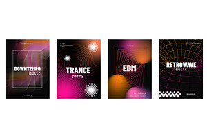 Vibrant music party posters set, an Illustration by art PVP - market