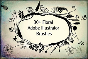 30 Floral Adobe Illustrator Brushes