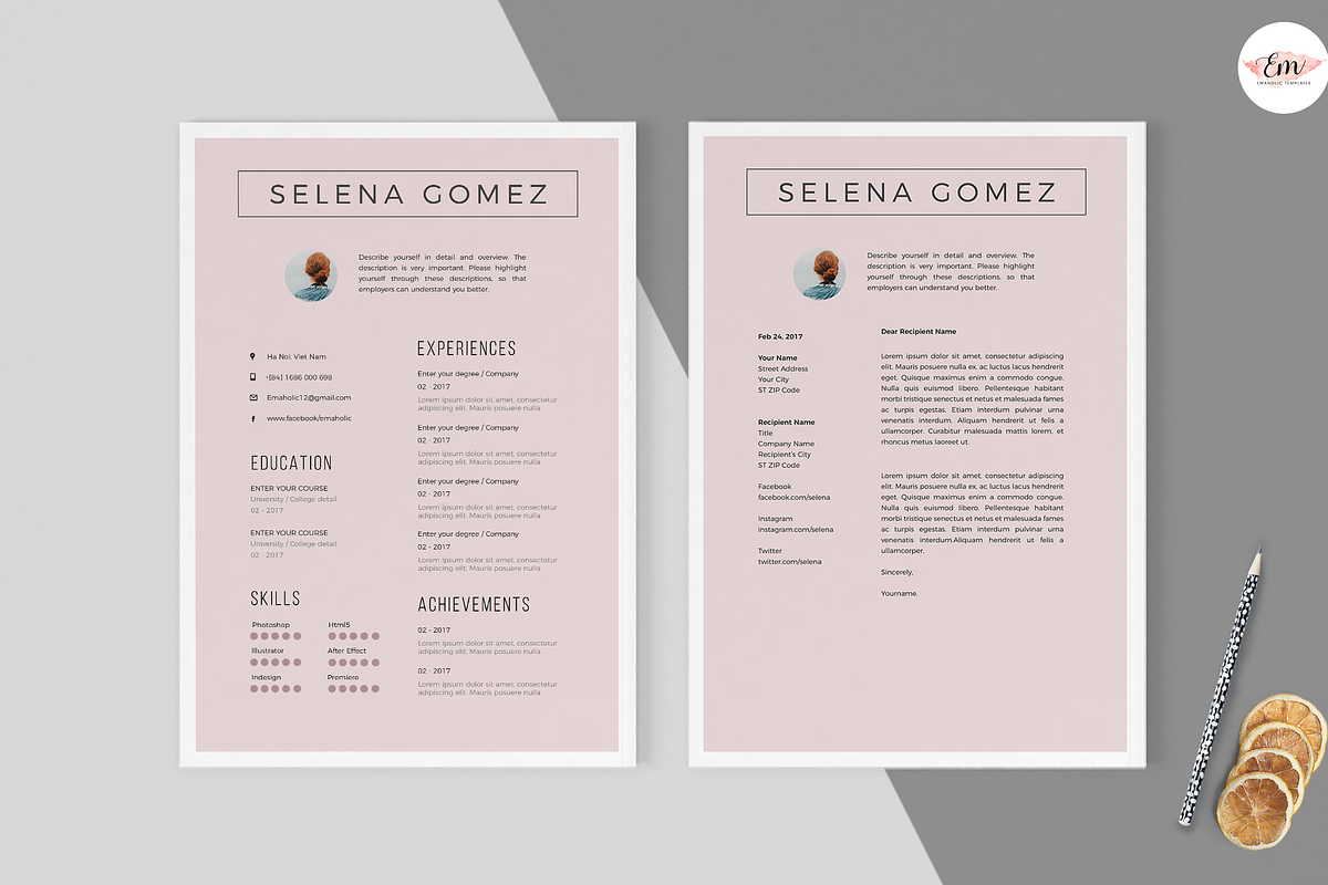 Purple Elegant Resume, a Resume Template by Emaholic Template (Photo 2 of 5)