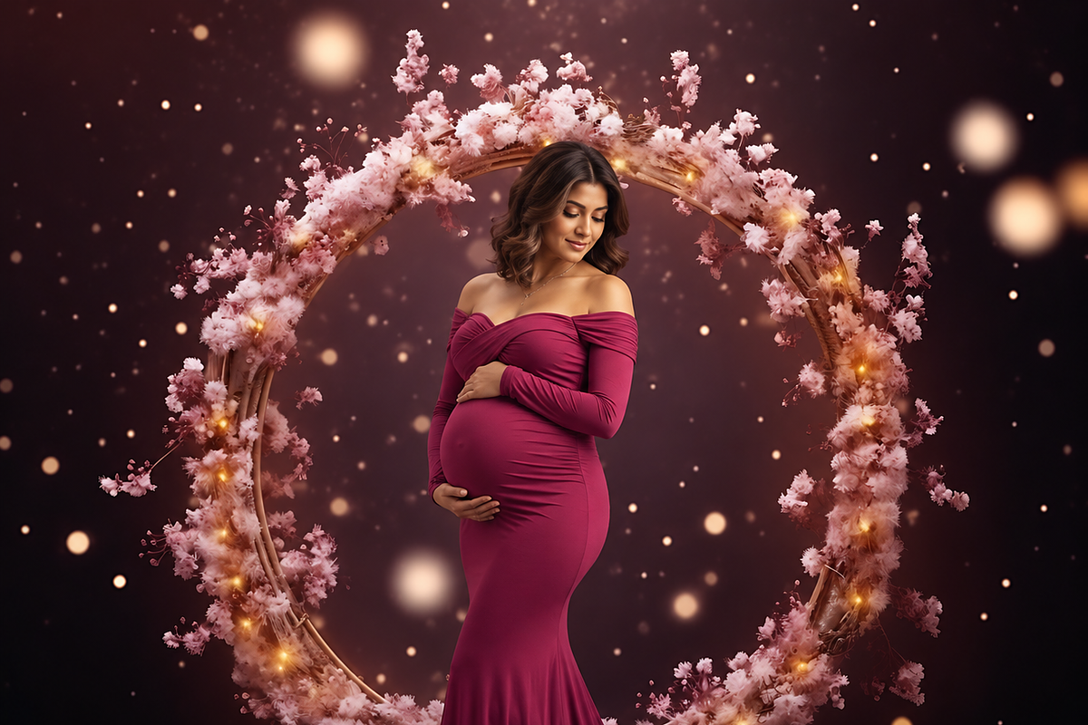 Floral Ring Backdrops Maternityshoot, a Background Graphic by Chipshpow Graphics (Photo 13 of 13)