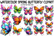 Watercolor Spring Butterfly Clipart, an Illustration by Designworld (Thumbnail 1 of 7)