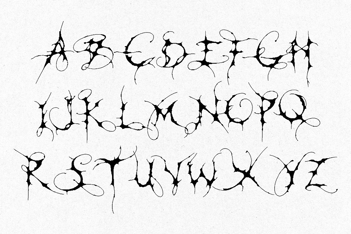 Cybersigilism Fonts, a Blackletter Font by Lilithcollageart (Photo 3 of 11)