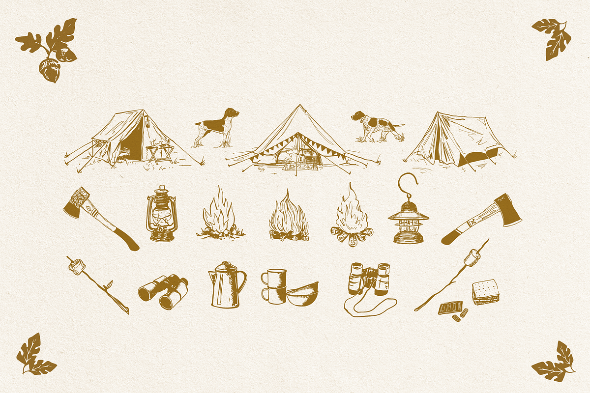 Camping Hand Drawn Illustrations, an Object Illustration by Antiquaria (Photo 2 of 14)