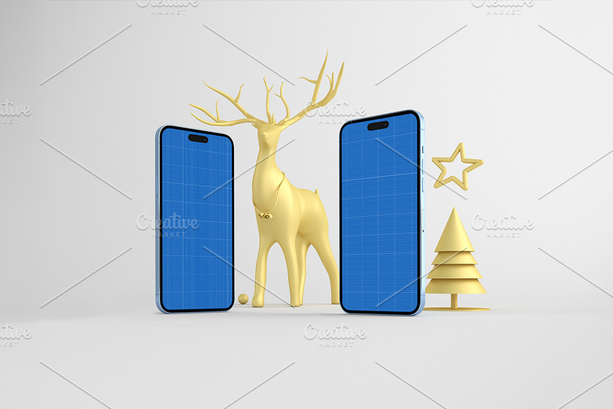 iPhone 16 Christmas Mockup, an iPhone Mockup by Qaleb Studio