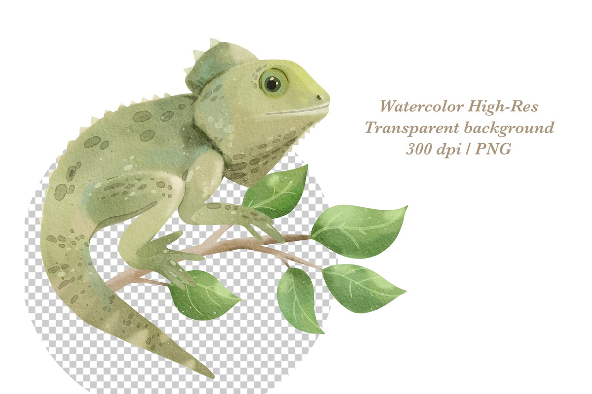 Watercolor Exotic Reptiles Clipart, an Animal Illustration by ArtGiftsStudio (Photo 4 of 4)