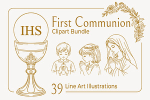 First Communion Clipart Bundle