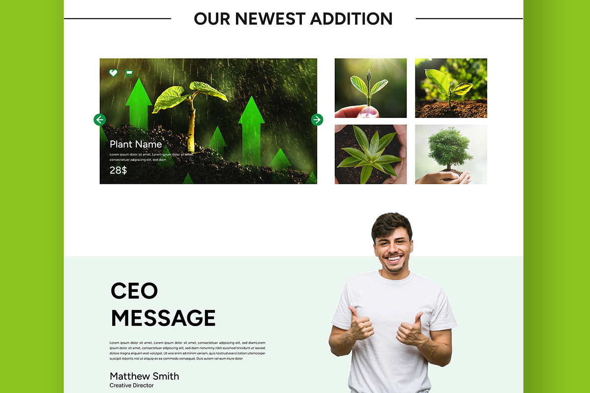 Plant Shop Landing Page, a Landing Page Template by ContestDesign (Photo 3 of 6)