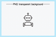 Cute Robot Avatars Vector Bundle, an Outline Icon by Designfour (Thumbnail 5 of 6)