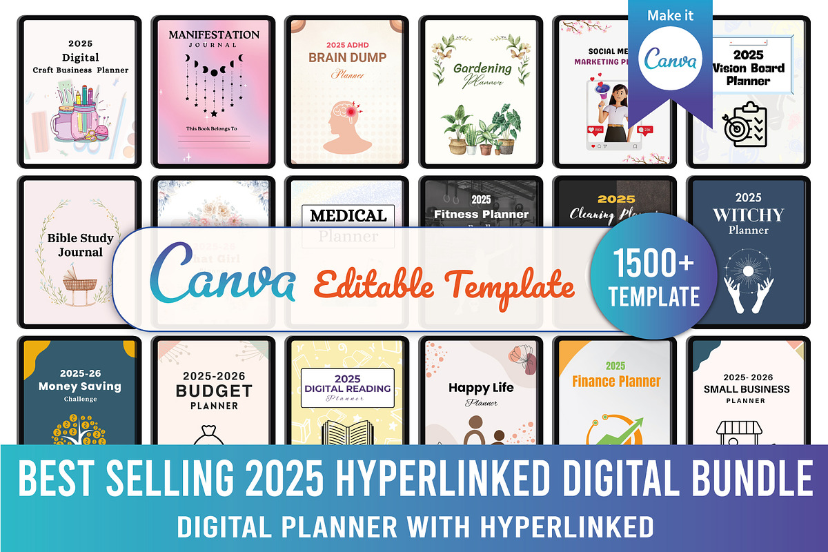Best Selling 2025 Hyperlinked, a Stationery Template by Designmela01 (Photo 2 of 16)