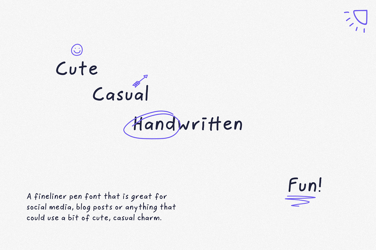 Poppy Fineliner Fun Handwriting Font, a Sans Serif Font by TYPEHEIST (Photo 3 of 9)