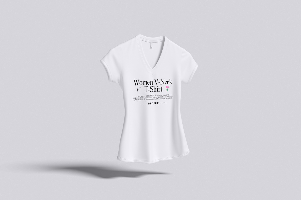 Women V-Neck T-Shirt Mockup, a Shirt Mockup by Rielismee (Photo 5 of 6)