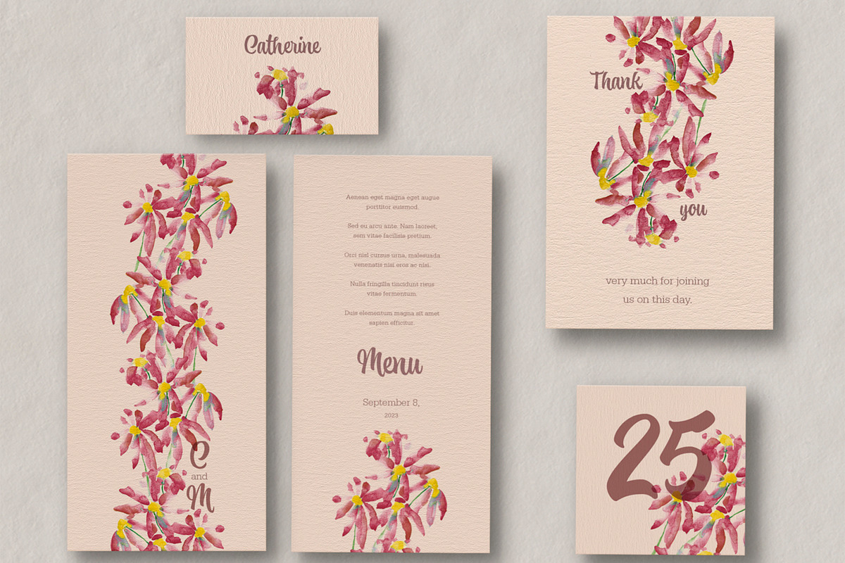 Wedding Stationary Flowers, a Print Template by McLittle Stock (Photo 4 of 4)