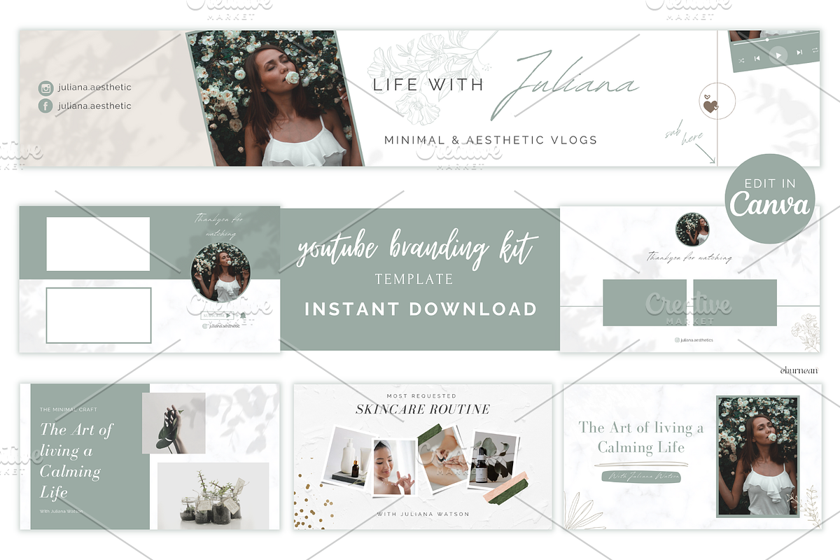 Youtube Branding Kit Canva, a Social Media Template by Studio Eburnean (Photo 1 of 5)