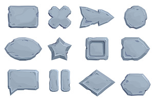 Cartoon stone boards. Game menu, an Illustration by Valerie Bodnar