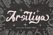 Arsiliya Stylish Script Font, a Script Font by Bayuktx (Thumbnail 1 of 10)