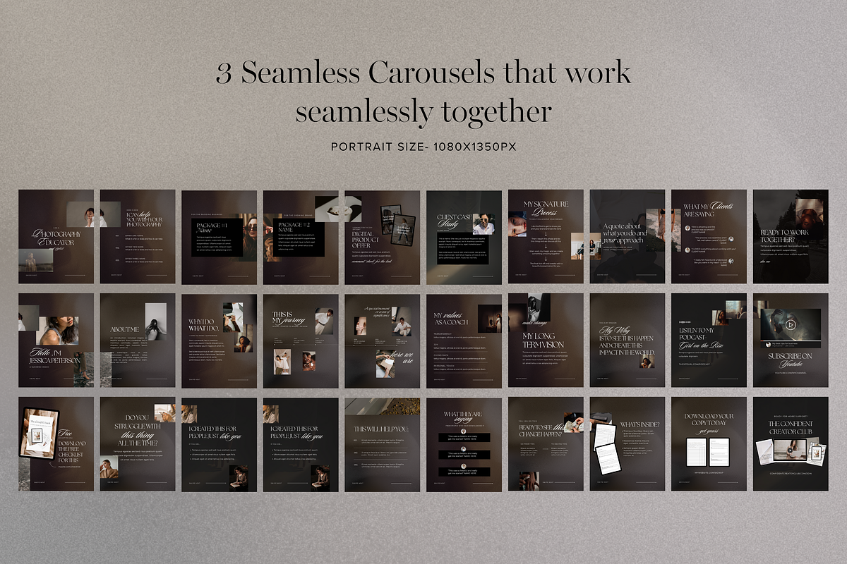 Instagram Pinned Post Carousels DARK, a Social Media Template by Tabitha Emma (Photo 2 of 9)