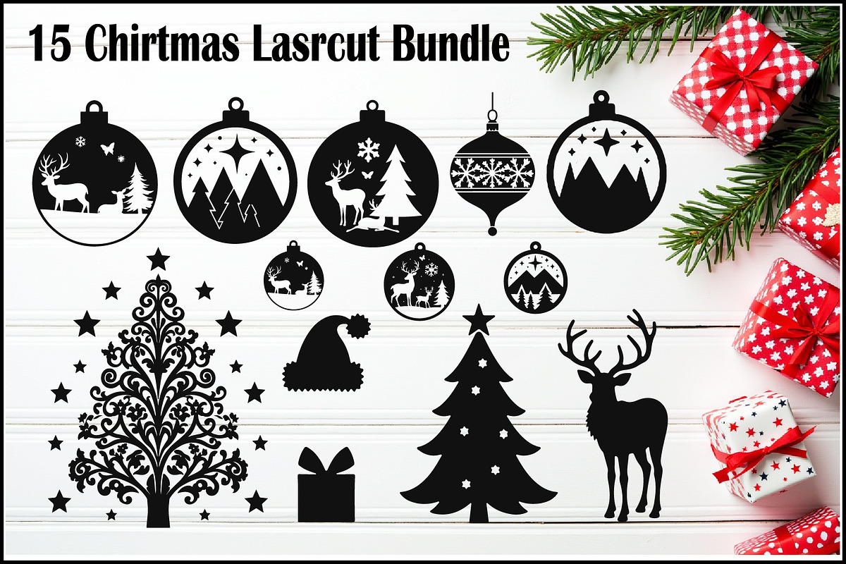 15 Christmas Laser Cut Ornament, a Graphic by hafijul (Photo 1 of 12)