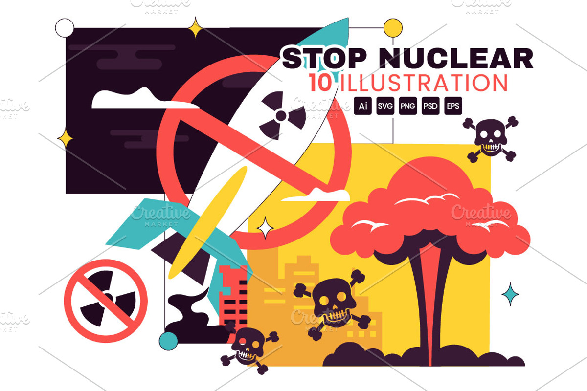 10 Stop Nuclear Illustration, an Object Illustration by denayunebgt (Photo 1 of 4)