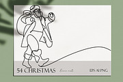 Christmas and  New Year line art, an Animal Illustration by velychko.ua (Thumbnail 3 of 9)
