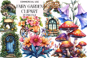Fairy Garden Clipart, an Illustration by Daily.Designs