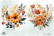 Watercolor Flower Clipart Bundle PNG, a Decorative Illustration by danishgraphics (Thumbnail 2 of 6)