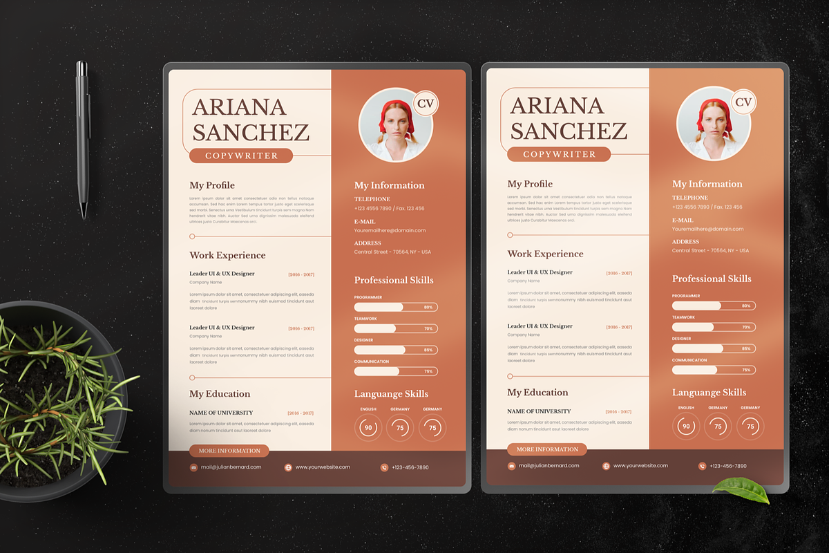 Aesthetic Brown CV Resume, a Stationery Template by Annora Studio (Photo 2 of 4)