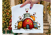 Whimsical Christmas House Clipart, an Illustration by Dream Creation (Thumbnail 5 of 7)