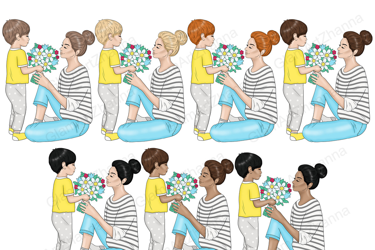 Mom Life People Clipart, a Person Illustration by GlamArtZhanna (Photo 4 of 5)