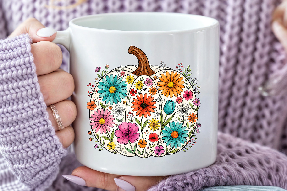 Fall Floral Pumpkin PNG, Autumn, a Seasonal Illustration by Rose Art (Photo 5 of 5)