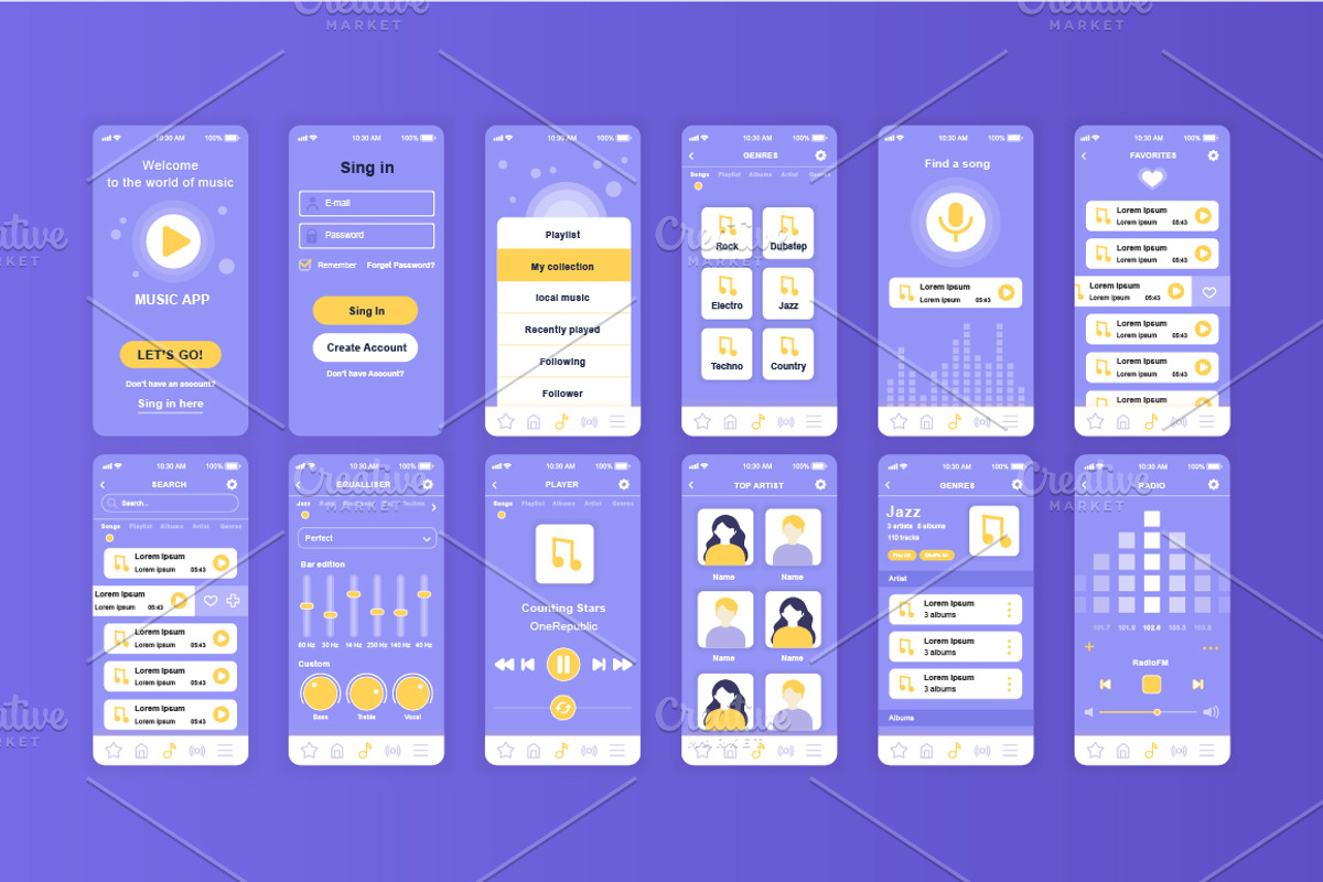 Mobile App UI Kit, a Templates & Theme by alexdndz (Photo 20 of 21)