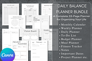 Canva Daily Planner Template Bundle, a Stationery Template by WynterLife Studio (Thumbnail 2 of 6)