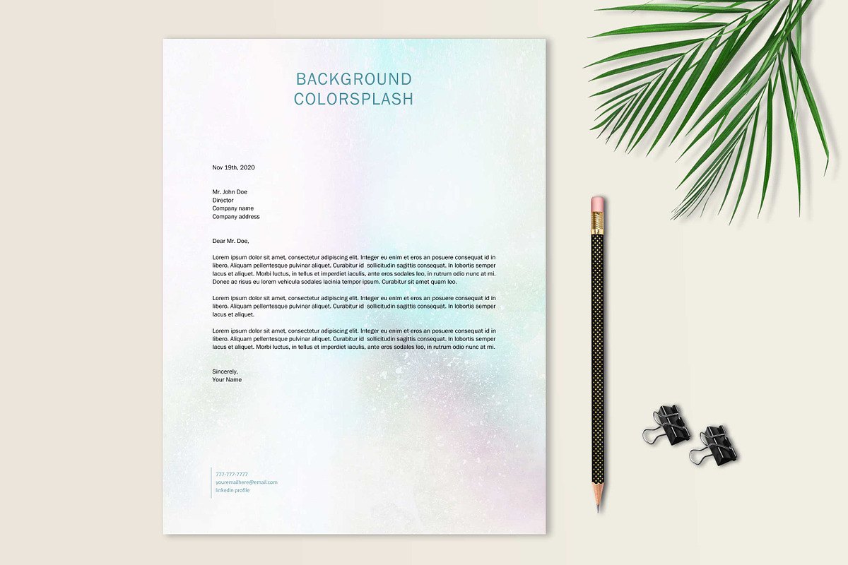 Letterhead Template Design, a Background Graphic by Stanin Studio