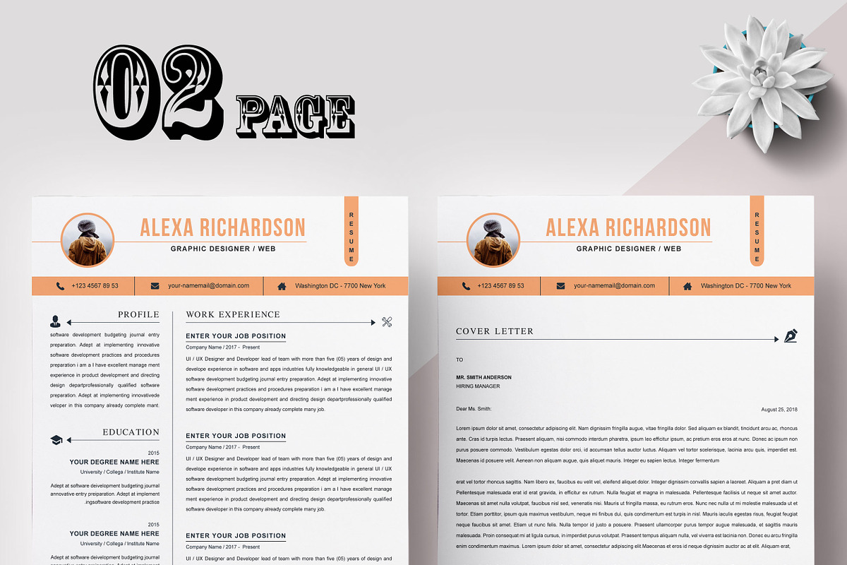Clean Resume Template, a Resume Template by X-Type (Photo 2 of 5)