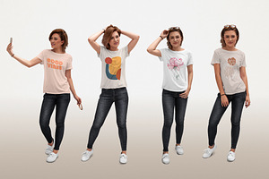 T-Shirt Mock-Up Isolated Girls