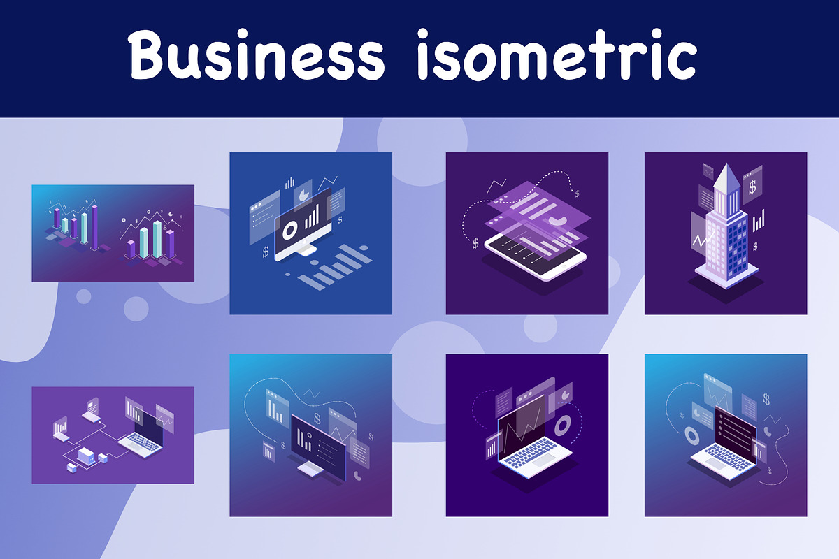 Business isometric design vector, an Object Illustration by foxndeer (Photo 1 of 4)