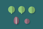 Flat Vegetables Set, an Illustration by Alex Serada (Thumbnail 5 of 17)