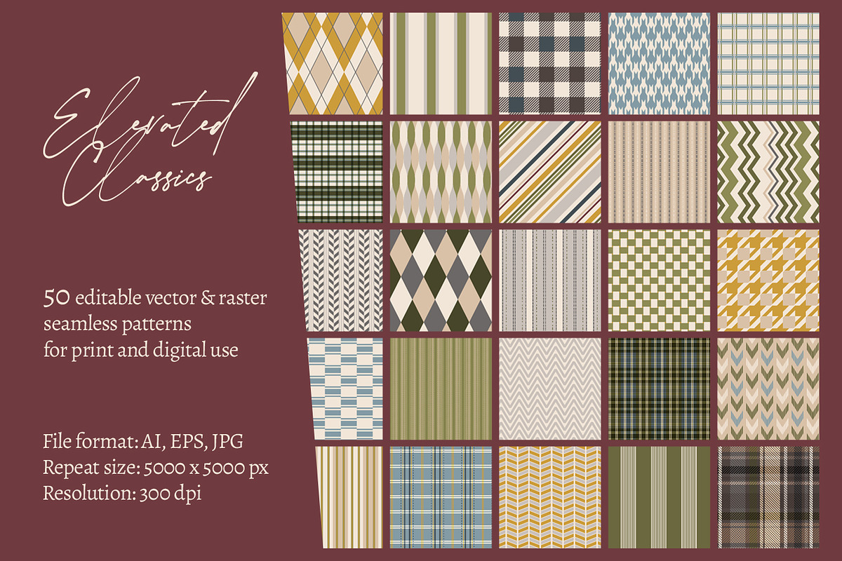 Classic Geometric Seamless Patterns, a Pattern Graphic by Svetlana Lerie (Photo 3 of 12)
