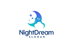 Night Dream Logo – Sleeping Moon, a Branding & Logo Template by brandphant