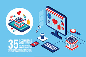 Online shopping e-commerce banners