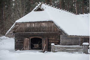 Latvian old wooden barn. Riga, an Architecture Photo by COLORFUL