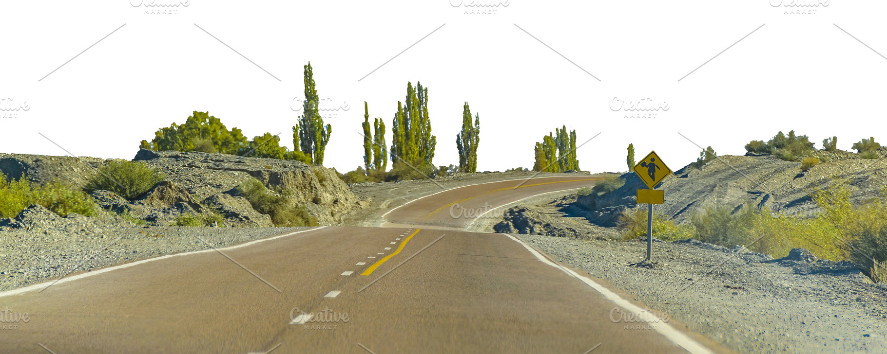 Isolated photo of a highway crossing steepe arid landscape, a Nature Photo by DanFLCreativo