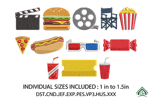 Mini Movie Theatre Embroidery Design, a Solid Icon by Craft Nest
