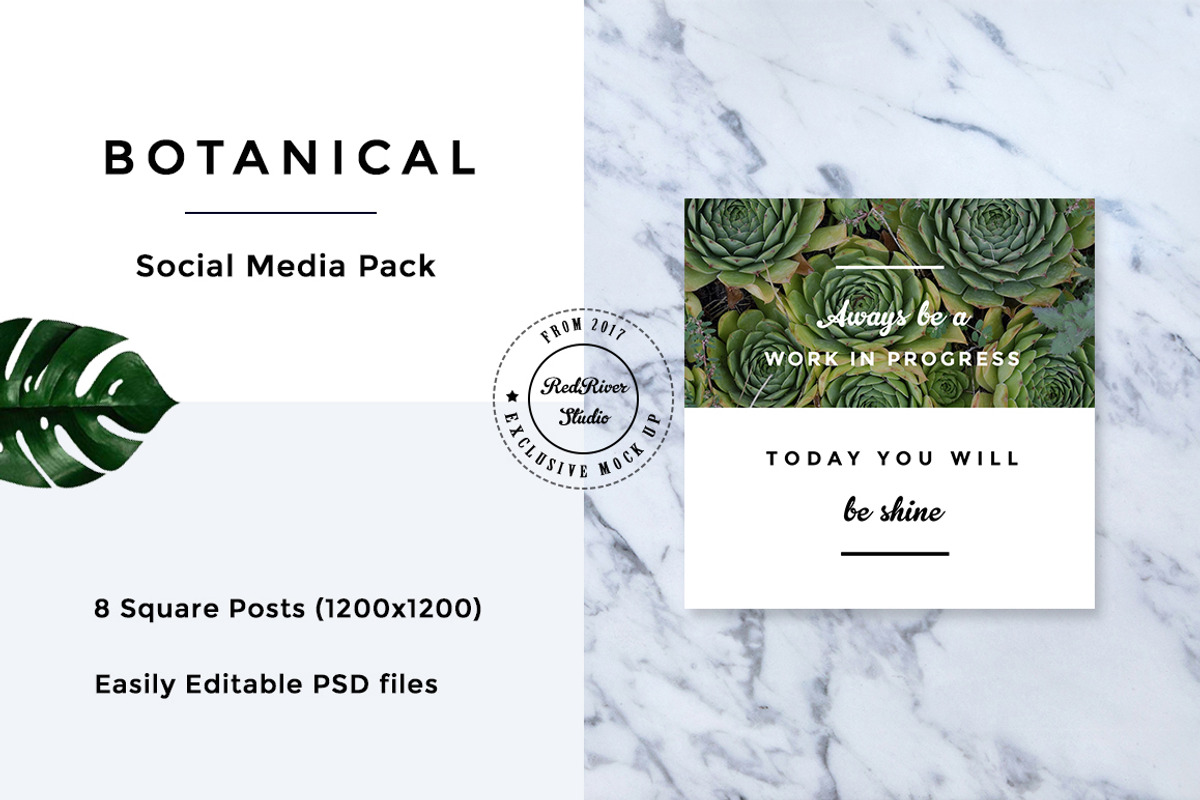 Botanical Social Media Pack, a Templates & Theme by RedRiver Studio (Photo 7 of 12)