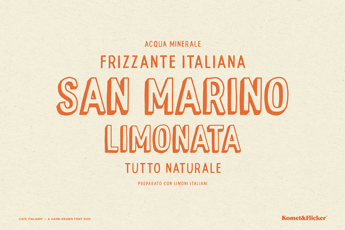 Cafe Italiano - A Hand-Drawn Duo, a Sans Serif Font by Komet & Flicker (Photo 4 of 15)
