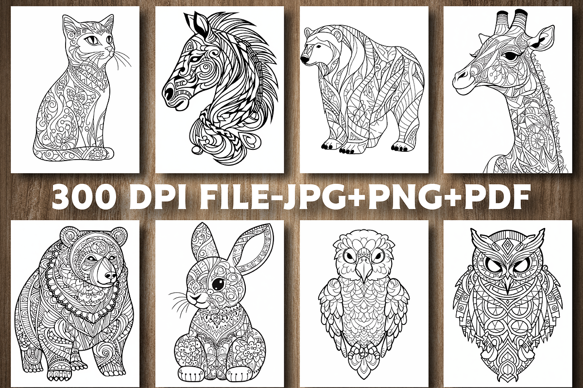 Mandala Animals Coloring Pages, an Animal Illustration by Design Station (Photo 2 of 5)