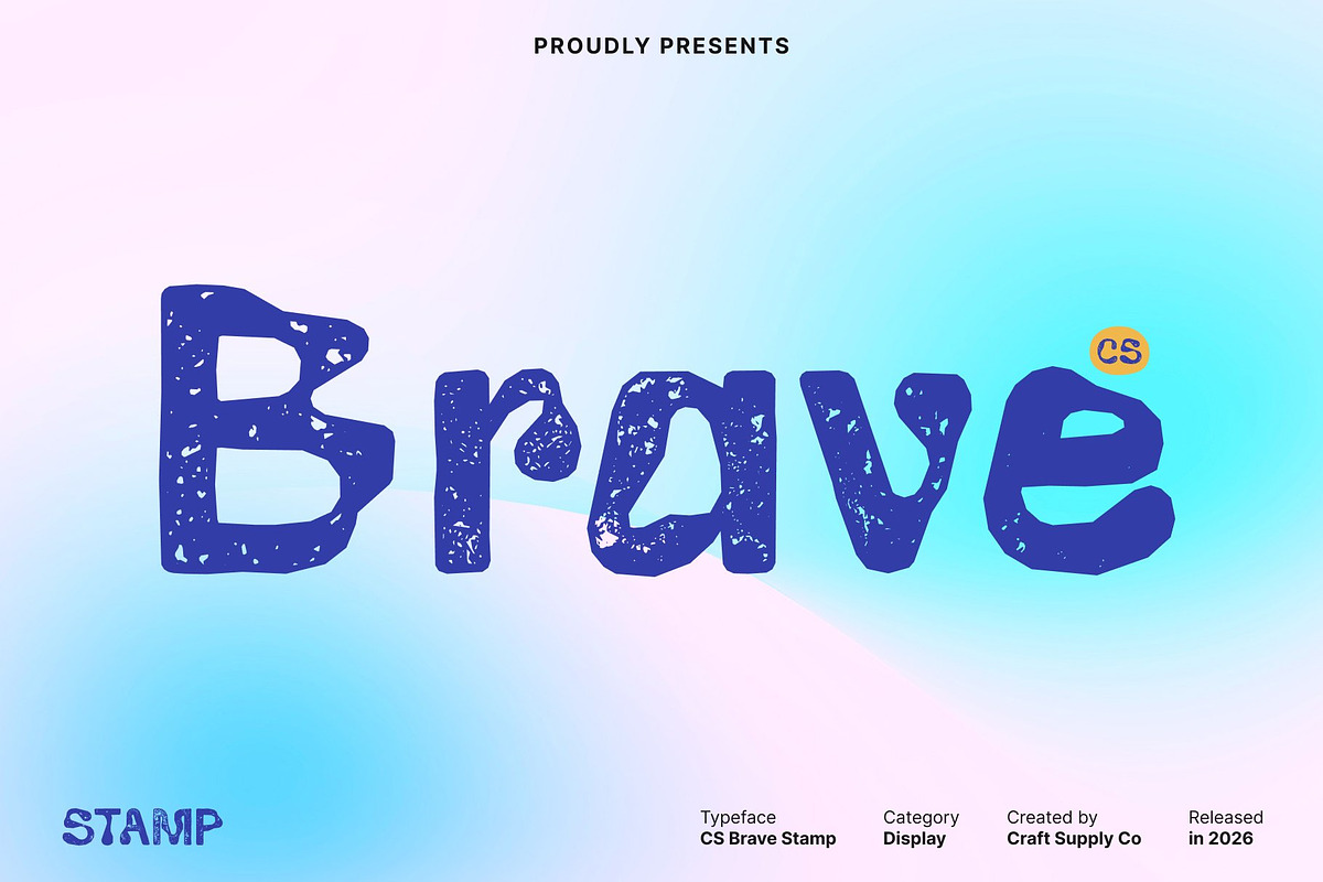 CS Brave Stamp, a Sans Serif Font by Craft Supply Co. (Photo 1 of 8)