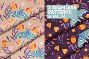 Moths, graphics and seamless pattern, a Pattern Graphic by Blue Lela Design (Thumbnail 4 of 5)