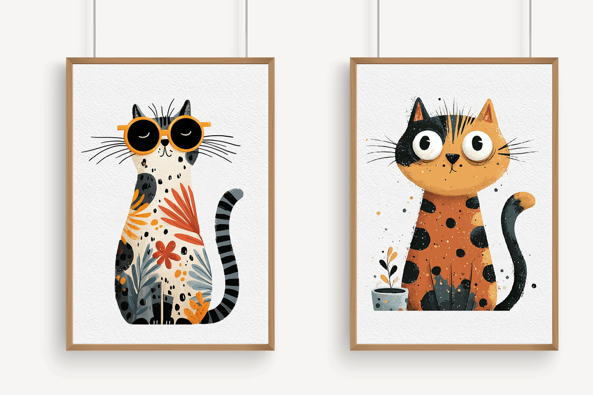 Quirky Cats Clipart PNG, an Illustration by Libby Wishes (Photo 3 of 7)