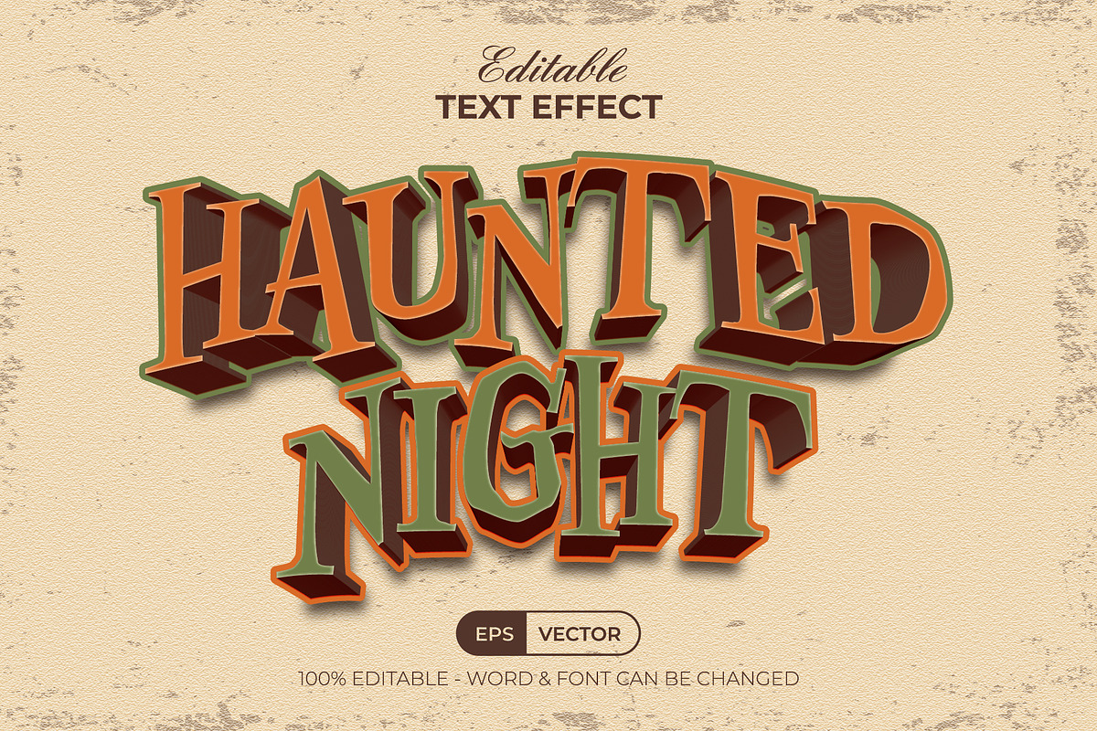 Vintage Halloween 3D Text Effect, a Layer Style Add-On by Mockmenot (Photo 1 of 3)