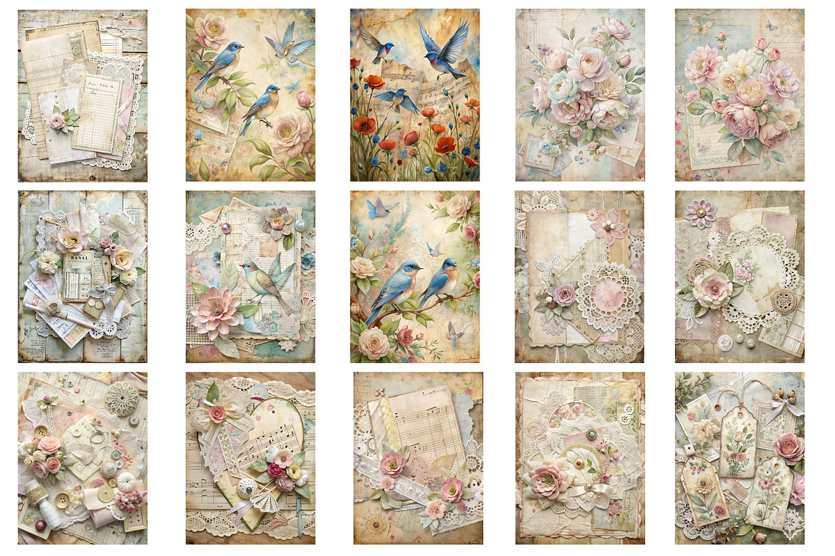 Tattered Pastel Shabby Chic Junk, a Pattern Graphic by Wow Magic (Photo 2 of 2)